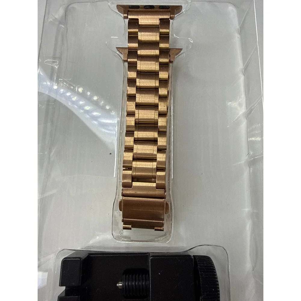 WITHit Gold Stainless Steel Link Band for Apple Watch 38/40/41mm Strap